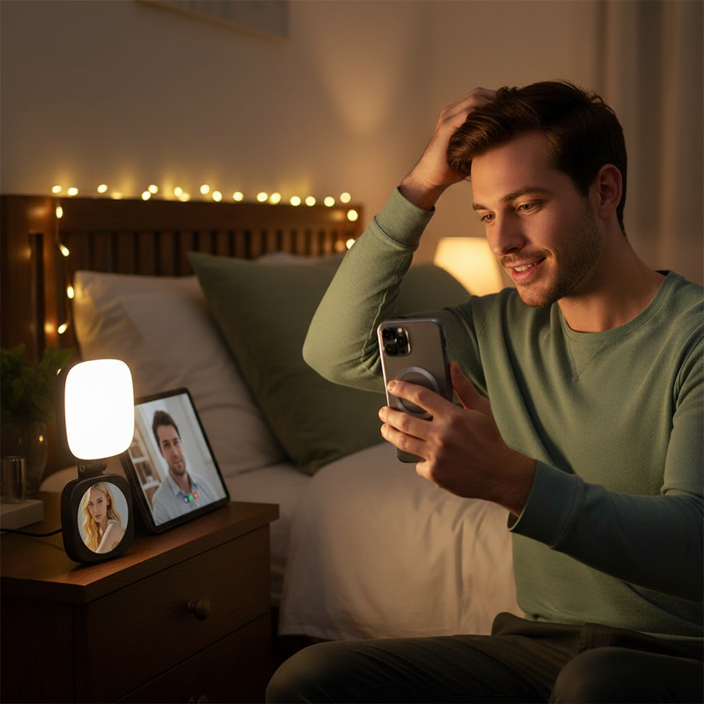 2 in 1 Magnetic Phone Selfie Light with Mirror Fill Light Led Ringlight Video Photography Accessories for Magsafe IPhone Samsung